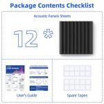 12 Pack Self-Adhesive Acoustic Foam Wall Panels
