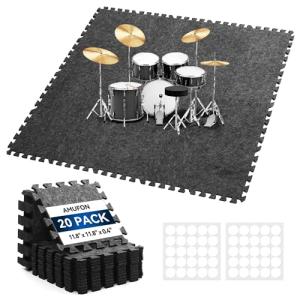 Sound Absorbing Interlocking Floor Mats - 20 Pack