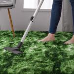 Soft Plush Dark Green Shag Rug for Kids