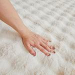 Fluffy White Rabbit Plush Area Rug for Bedroom