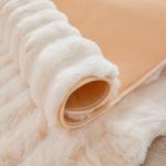 Fluffy White Rabbit Plush Area Rug for Bedroom