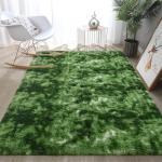 Soft Plush Dark Green Shag Rug for Kids