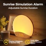 Wood Grain Sunrise Alarm Clock with Sound Machine