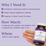 Natural Sleep Aid for Adults & Kids - 60 Capsules