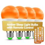 Amber Sleep Light Bulbs with Remote Control (4 Pack)