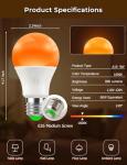 Amber Sleep Light Bulbs with Remote Control (4 Pack)