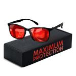 TIJN Blue Light Blocking Sleep Glasses with Red Lenses