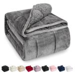 Wemore 15 lbs Dual-Sided Fleece Weighted Blanket