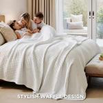 Bedsure Cooling Cotton Waffle Blanket for Hot Sleepers