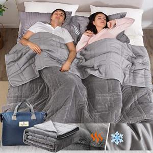 Reversible Queen Size Weighted Blanket with Carry Bag