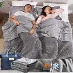 Reversible Queen Size Weighted Blanket with Carry Bag