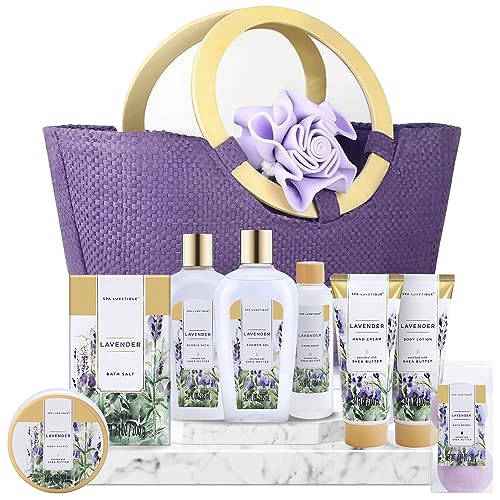 Lavender Spa Gift Basket for Women - 10 Pieces