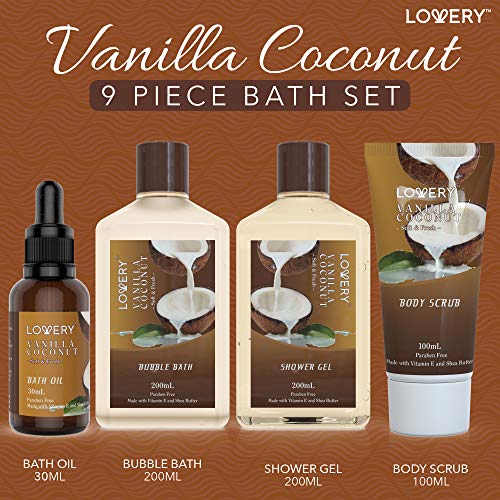 Vanilla Coconut Bath Spa Gift Basket Set