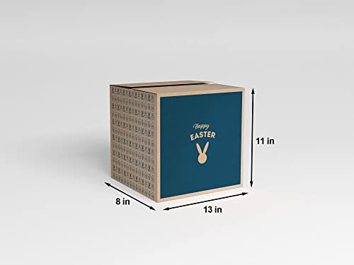 Filled Brown Easter Basket with Bunny & Treats