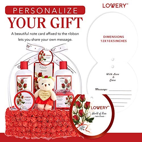 Relaxing Spa Gift Basket with Red Rose Scent