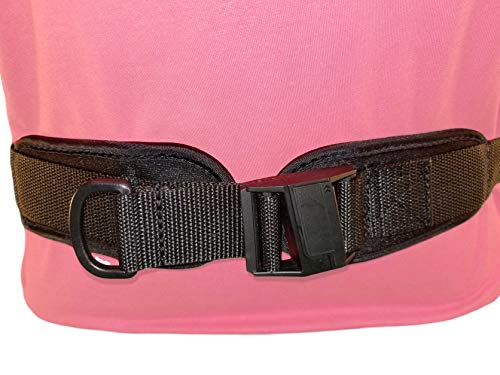 Wheelchair Single Pull Seat Belt with Limit-Less 1.5" Magnetic Sliding Self Engaging Buckles (with Back Mount Hardware) (6" Pads, Std Straps)