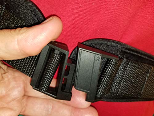 Wheelchair Single Pull Seat Belt with Limit-Less 1.5" Magnetic Sliding Self Engaging Buckles (with Back Mount Hardware) (6" Pads, Std Straps)