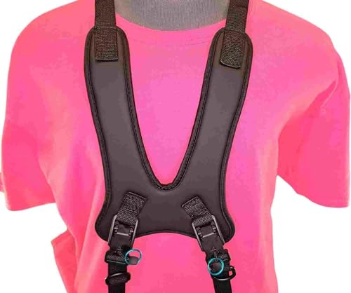Wheelchair Male Chest Harness with Limit-Less Magnetic Self Engaging Buckles (Black-Lycra, Small)