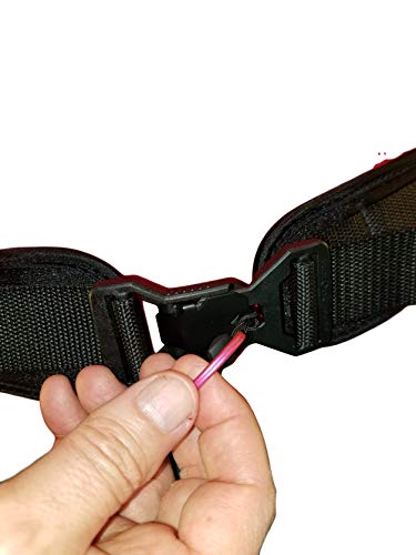 Wheelchair Seat Belt with Limit-Less 1.5" Magnetic Self Engaging Buckles (with Back Mount Hardware) (Black 6" Pads, Std Straps)