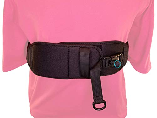 Wheelchair Overlapping 4" Chest Strap with Limit-Less Magnetic Self Engaging Buckles (Black - Vinyl, Large)