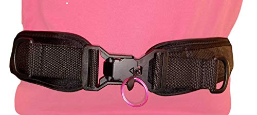 Wheelchair Seat Belt with Limit-Less 1.5" Magnetic Self Engaging Buckles (with Back Mount Hardware) (Black 9" Pads, Std Straps)