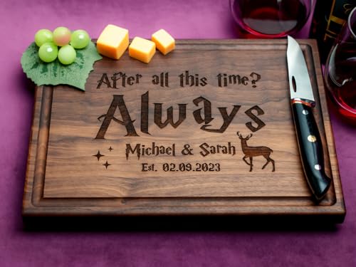Wizard Couple Engraved Cutting Board for Gifts