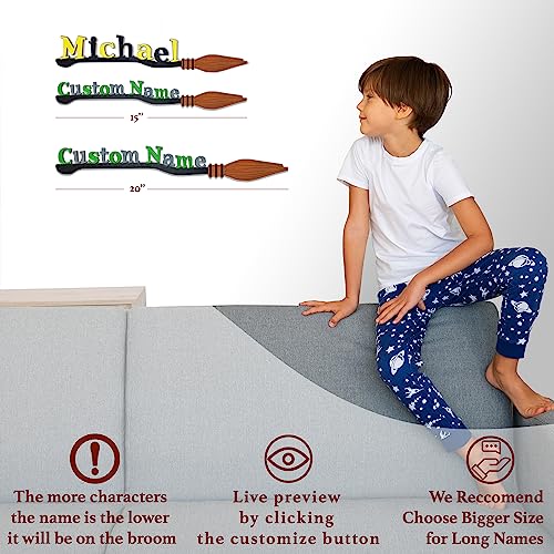 Personalized Wizard Broomstick Name Plate Wall Decor