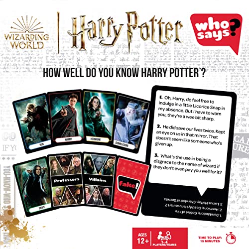 Who Says? Card Game Harry Potter Edition ages 10 & Up