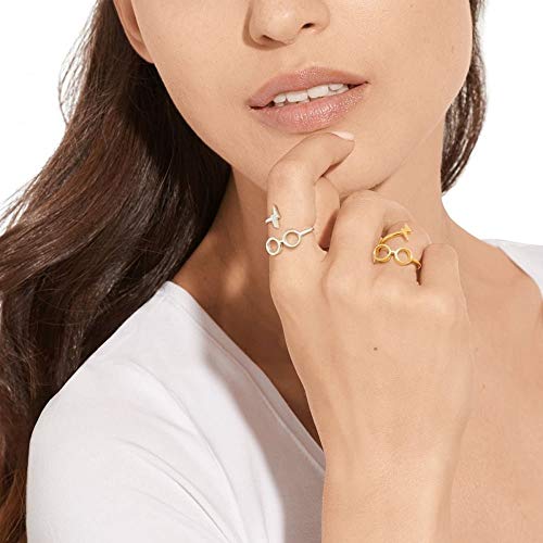 Harry Potter Glasses Ring Wrap, Sterling Silver