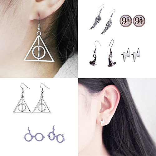 Harry Potter Charm Set with Necklace, Earrings, and Bracelet