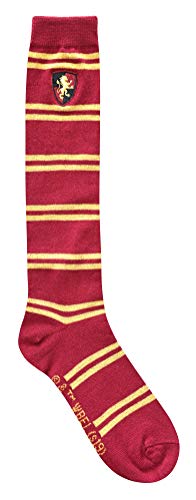 Gryffindor Striped Knee High Socks with Embroidered Crest