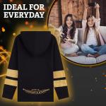 Harry Potter Hogwarts Zip Hoodie for Teen Girls (Black/Gold/Red, 11-12)