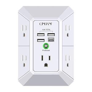 5-Outlet Surge Protector with 4 USB Ports