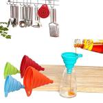 KongNai 4-Pack Collapsible Silicone Kitchen Funnels