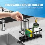 Cisily Black Kitchen Sink Sponge Holder and Organizer
