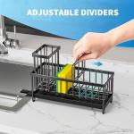 Cisily Black Kitchen Sink Sponge Holder and Organizer