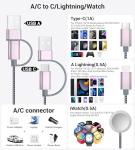 Temdan 3-in-1 USB-C Charging Cable for Travel