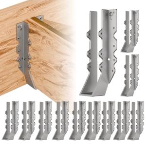 Sturdy 14-Gauge Joist Hangers for Decks - 12 Pack