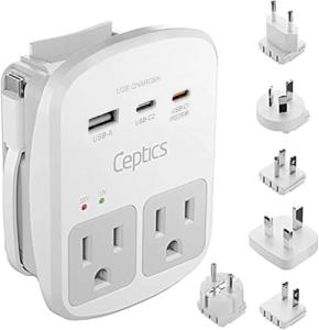 Universal Travel Adapter Kit with USB Ports