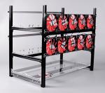 12 GPU Mining rig Aluminum Stackable Open air Mining Case Computer ETH Frame Rig for Bitcon Miner Kit Unassembled Ethereum (Only Frame and Fan Brackets Included)