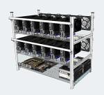 12 GPU Mining rig Aluminum Stackable Open air Mining Case Computer ETH Frame Rig for Bitcon Miner Kit Unassembled Ethereum (Only Frame and Fan Brackets Included)