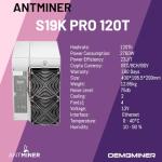 Antminer S19k Pro 120T BTC Miner with PSU
