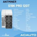 Bitmain Antminer S19K Pro 120T BTC Miner