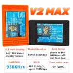 NerdMiner V2 MAX Solo Bitcoin Miner – 930KH/s Hash Rate, 1.5W Power, 3.125 BTC Win3, Compact 2.4G WiFi & Wired Connection, High-Efficiency Cryptocurrency Miner for Bitcoin Enthusiasts（Black