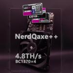 NerdQaxe++ 4.8TH/s Bitcoin Miner - 4X BM1370 ASIC Chips, 15J/Th, 68W Power Consumption, 2.4G WiFi, Open Source Mining Machine, High Efficiency for BTC Mining (Black