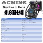 in Stock NerdQaxe++ Hydro - 4.8TH/s Bitcoin Miner 15J/TH Efficiency 60W Low Power,SHA-256 ASIC 4*BM1370 Chips,2.4G WiFi Open-Source Mining Perfect for Mining Enthusiasts