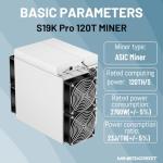 Antminer S19k pro 120Th Asic Miner 2760W Bitmain Crypto BTC Bitcoin Miner Mining Includes PSU in Stock (S19k Pro 120T 2760W)