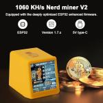 Nerdminer V2 Bitcoin Miner Binghe 1060 KH/s Nerd Miner V2 Intelligent Display with ESP32 and Table Clock Bitcoin Miner BTC Solo Lottery Miner Bitcoin Crypto Lottery Miner Compatible with Nerd Miner v2