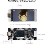 NerdMiner V2 Pro 307KH/S Bitcoin Miner Solo Lottery BTC Module Nerdminer V2 Mining Bitcoin with 1.9 Inch TFT Colour Screen ESP32-R8 Module with WiFi/BLE 5.0 More Odds Compatible with Nerd Miner