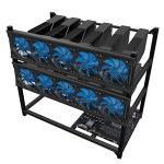 Kingwin Miner Rig Case Frame 12 GPU – Premium Stackable Aluminum Mining Rig Enclosure for Efficient Crypto Mining, Test Bench PC Case.